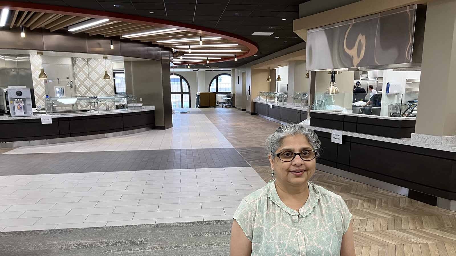 University of Wyoming Associate Director for Dining Services Vaishali Chitnis is preparing for students to arrive in the new facility next month.