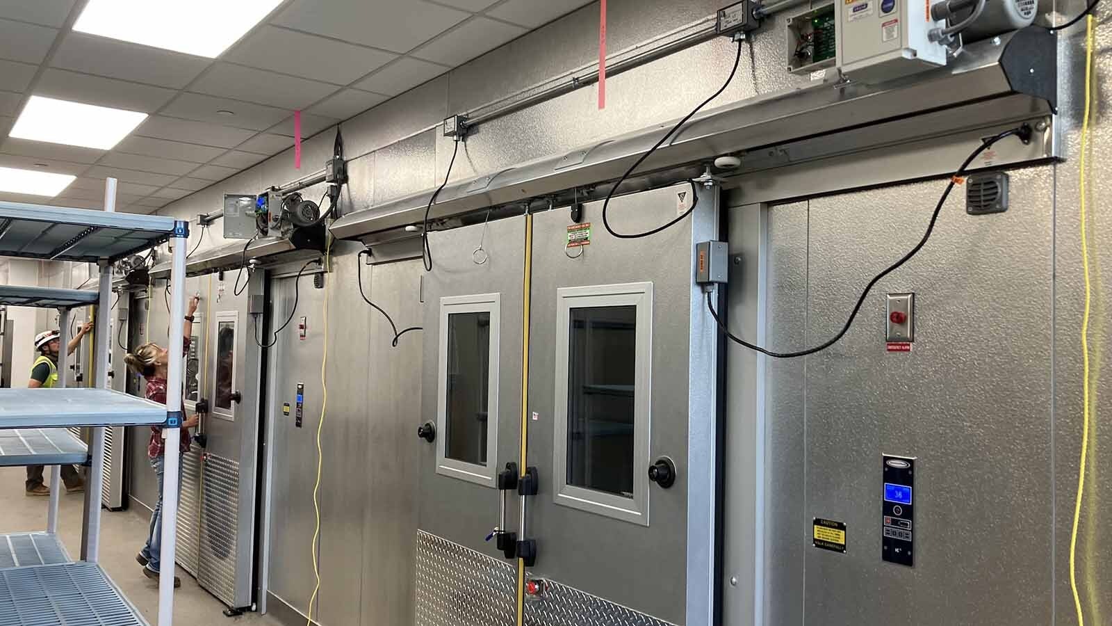 There are many freezers in the new Dining Hall. Each one is monitored by computer and alarms will sound if they shut off.