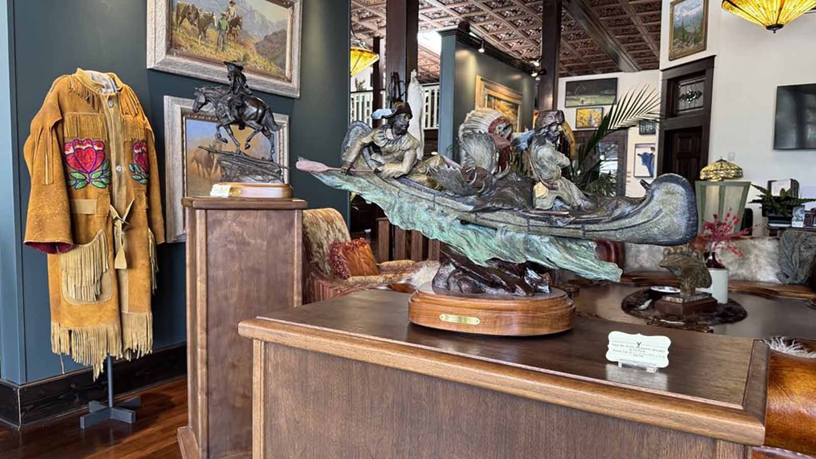 Vic Payne's bronze sculptures and other art on display at the Vic Payne Studio and Gallery in Meeteetse.