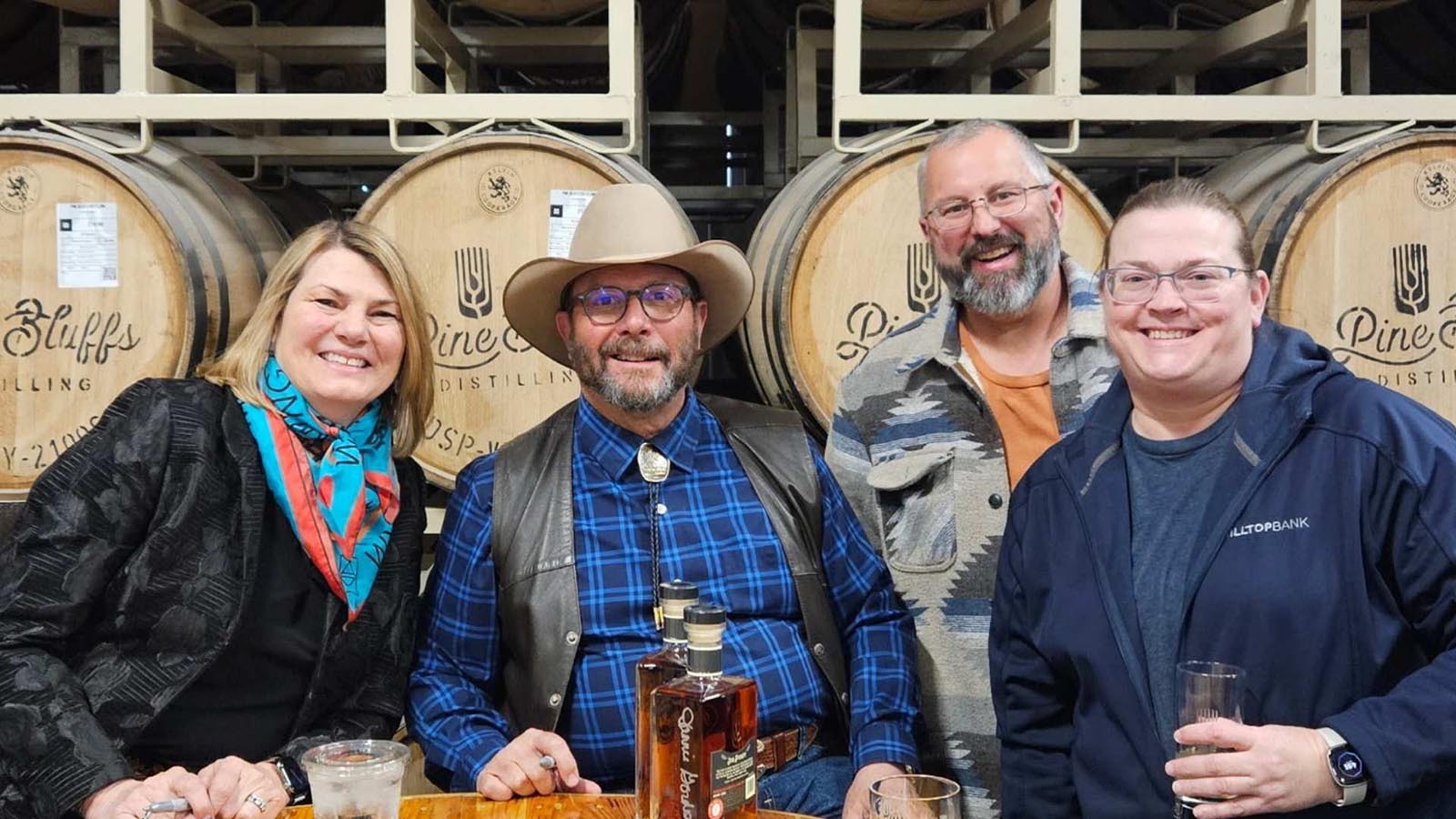 Casper couple Jason and Misty Wynia are grateful to mark another Valentine’s Day together. They are celebrating 16 years they would have missed had Jason not received a new heart in February 2010. Here Misty and Jason pose with Wyoming first lady Jennie Gordon and author CJ Box.