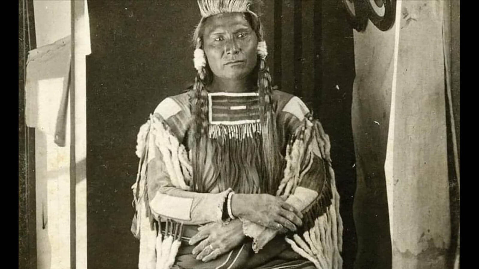 A historic photo of a New Perce Indian.