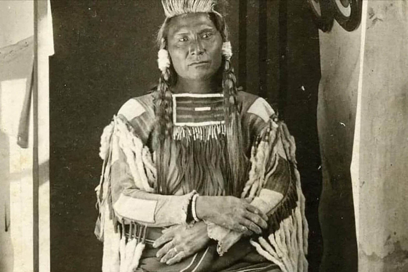 A historic photo of a New Perce Indian.