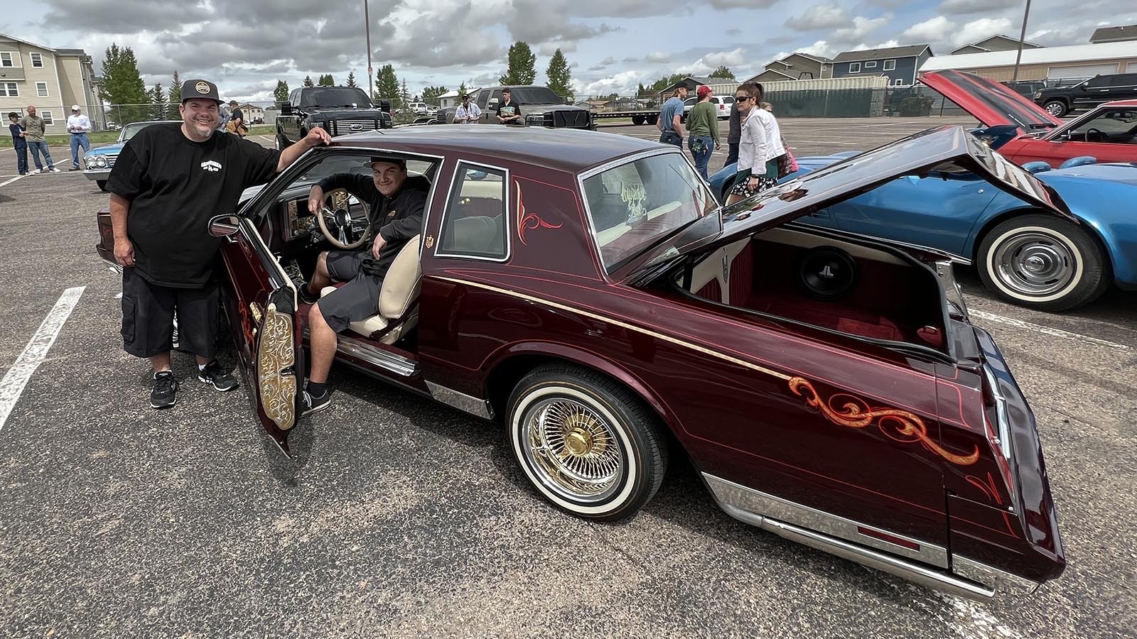 Jimmy and Antonio Mora with their 1984 Chevy Monte Carlo, aka the "Nightmare Monte," at the recent WyoTech Car Show in Laramie.