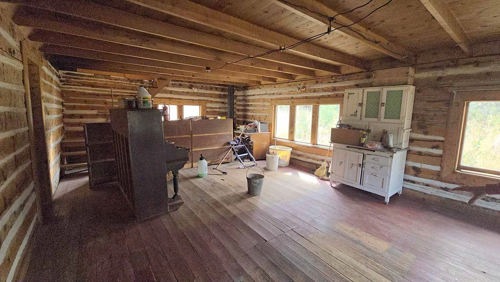 This area will have a kitchen, dining room, and living area for guests of the the Niland cabin in the Medcine Bow-Routt National Forest.