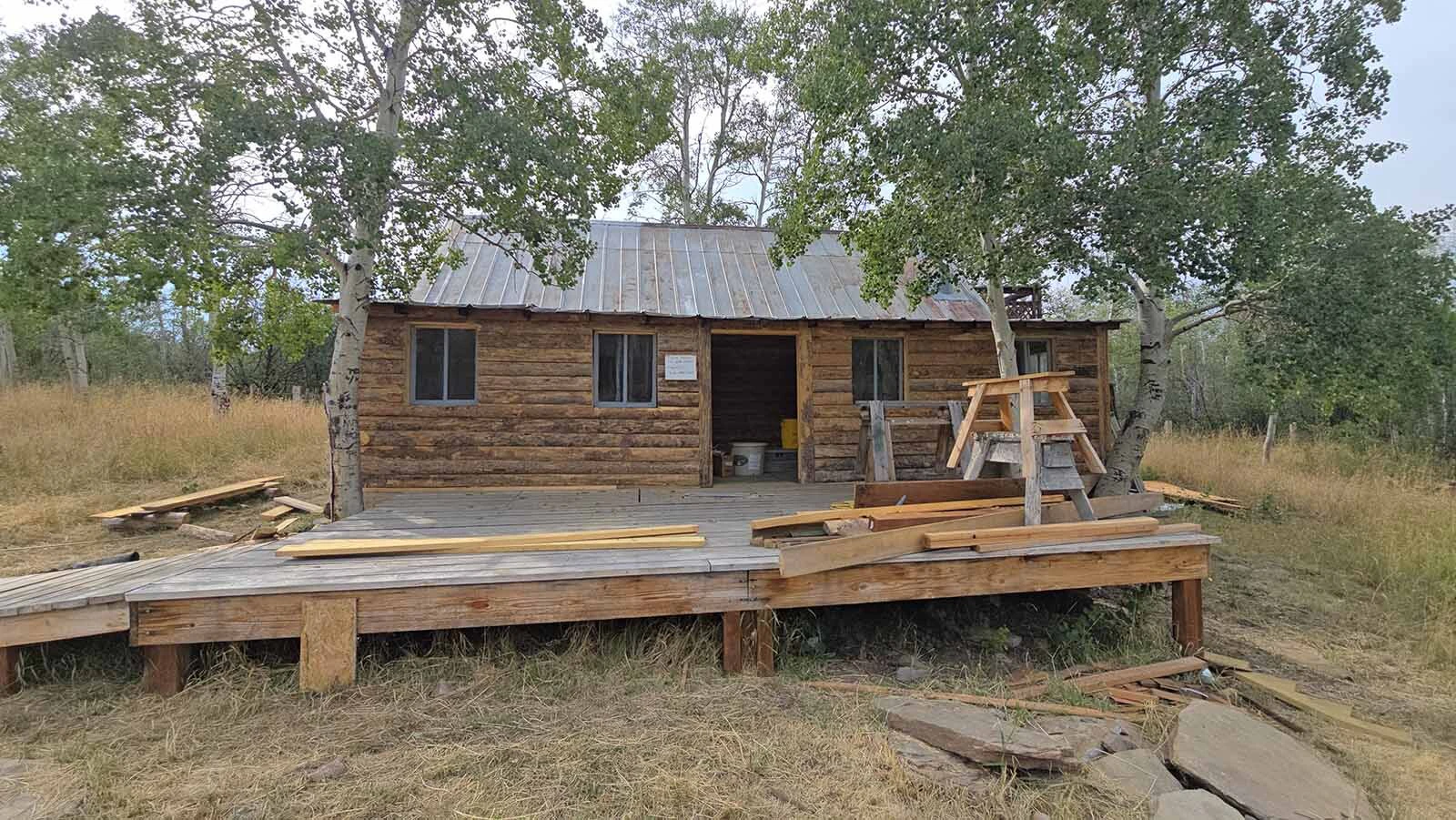 Work continues to restore the Niland cabin in the Medcine Bow-Routt National Forest.
