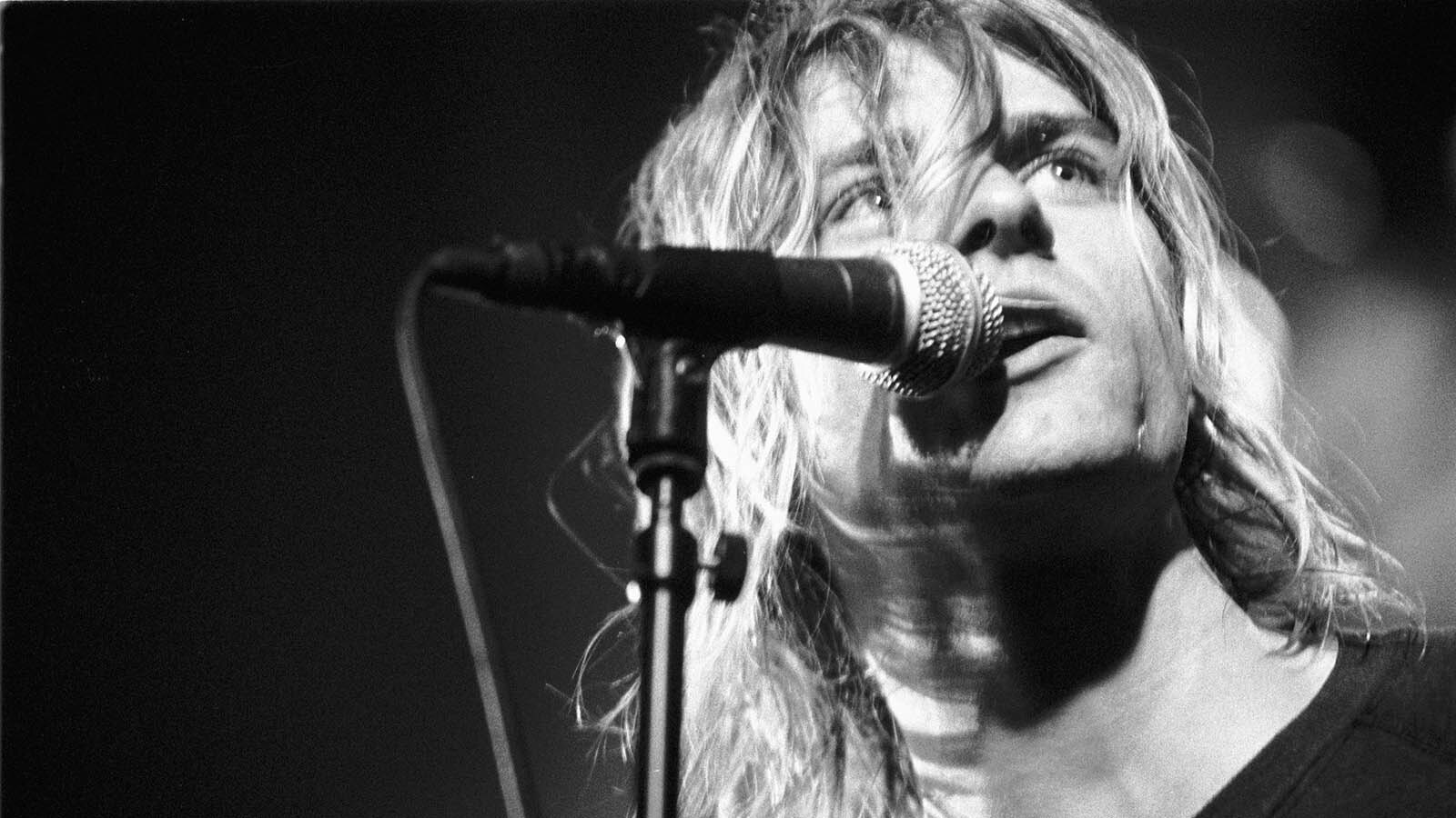 Kurt Cobain from Nirvana performs live on stage at Paradiso in Amsterdam, Netherlands on Nov. 25, 1991.