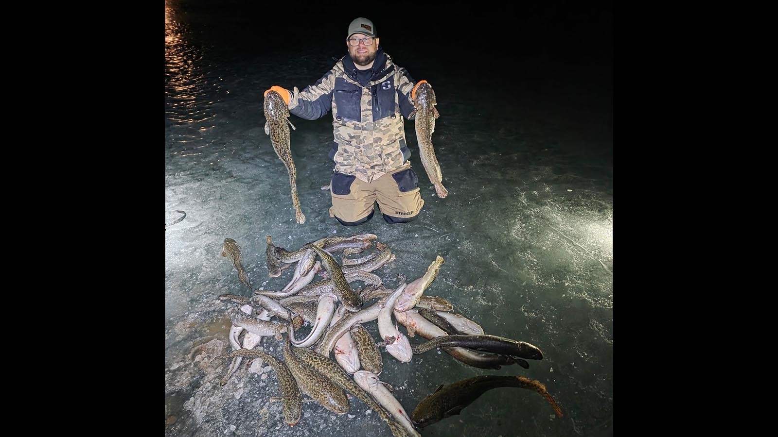 There was almost no ice on the main part of Flaming Gorge Reservoir this winter. So Ice anglers took to side waters, such as Firehole Canyon to catch fish, such as these burbot.