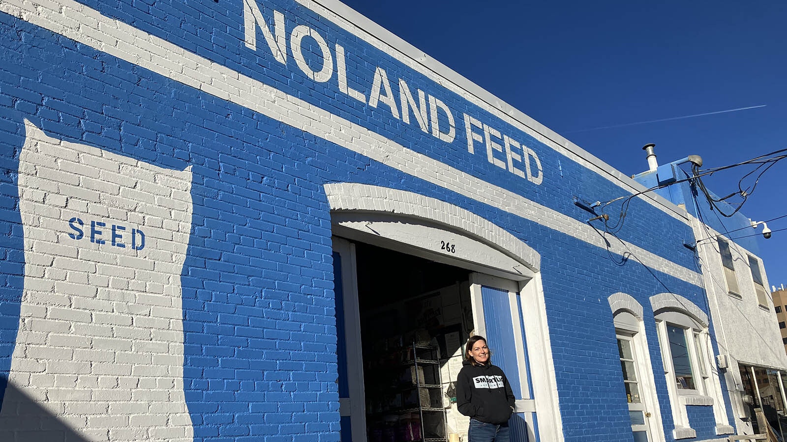 Noland Feed at 268 Industrial Ave. on the west side of Casper’s downtown, with owner Jamie Haigler.