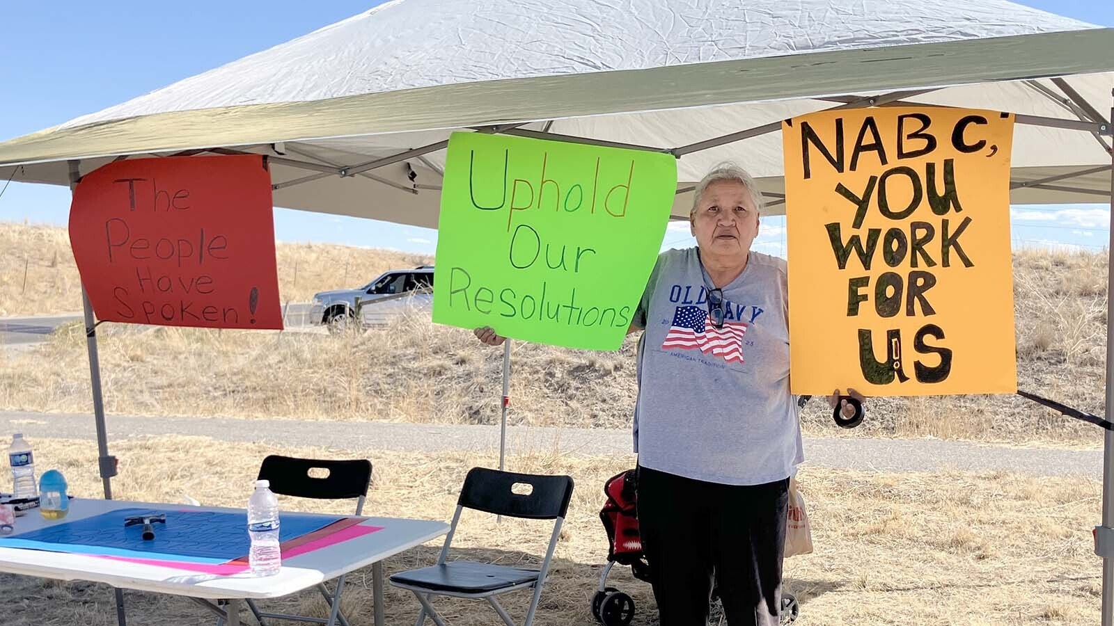 Protestors assembled on the Wind River Indian Reservation last week to dispute the Northern Arapaho Business Council’s rejection of the people’s resolutions, though a quorum of the people comprise the tribe’s legislative branch.