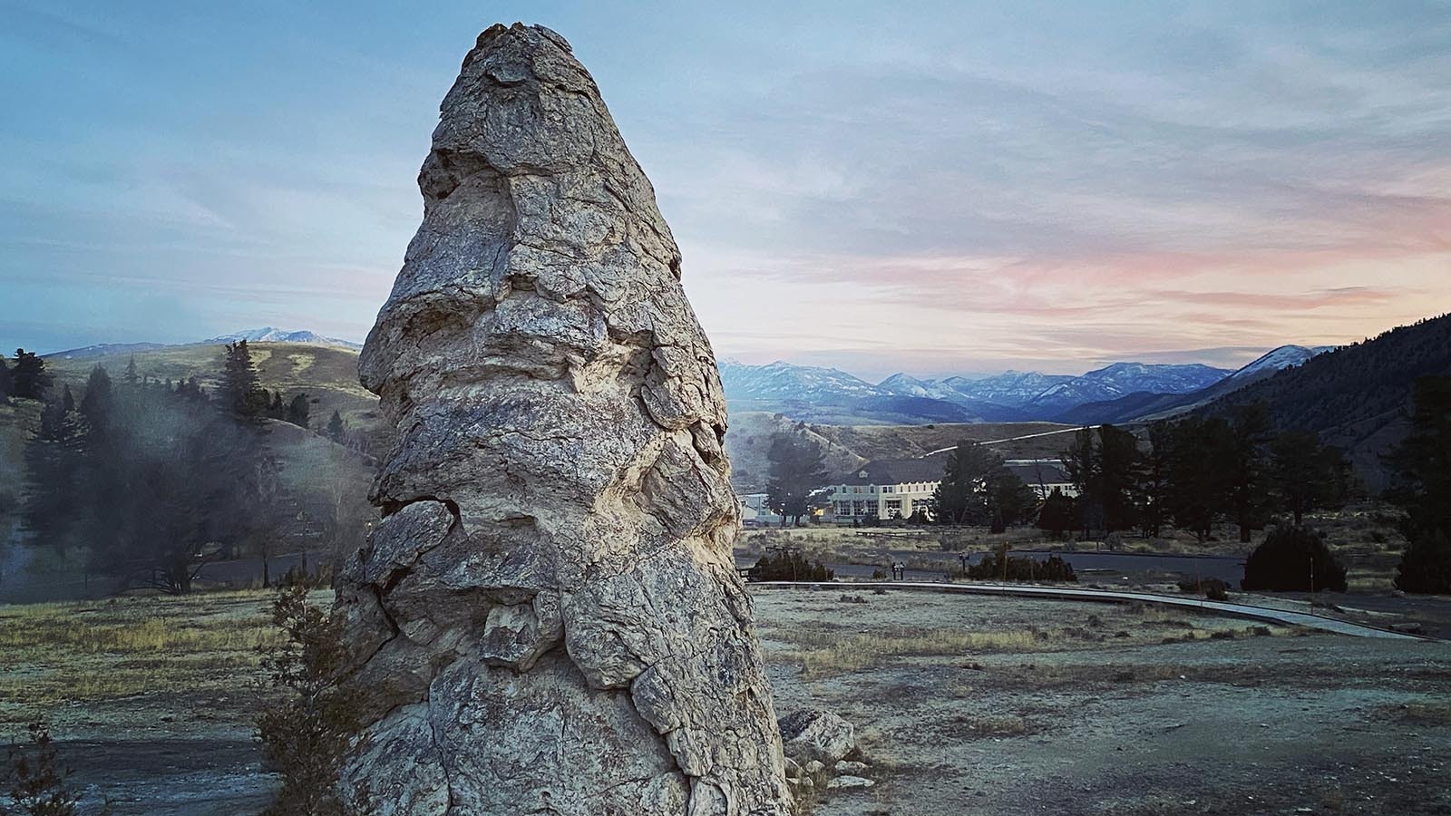 Liberty Cap at Mammoth Hot Springs in Yellowstone National Park.