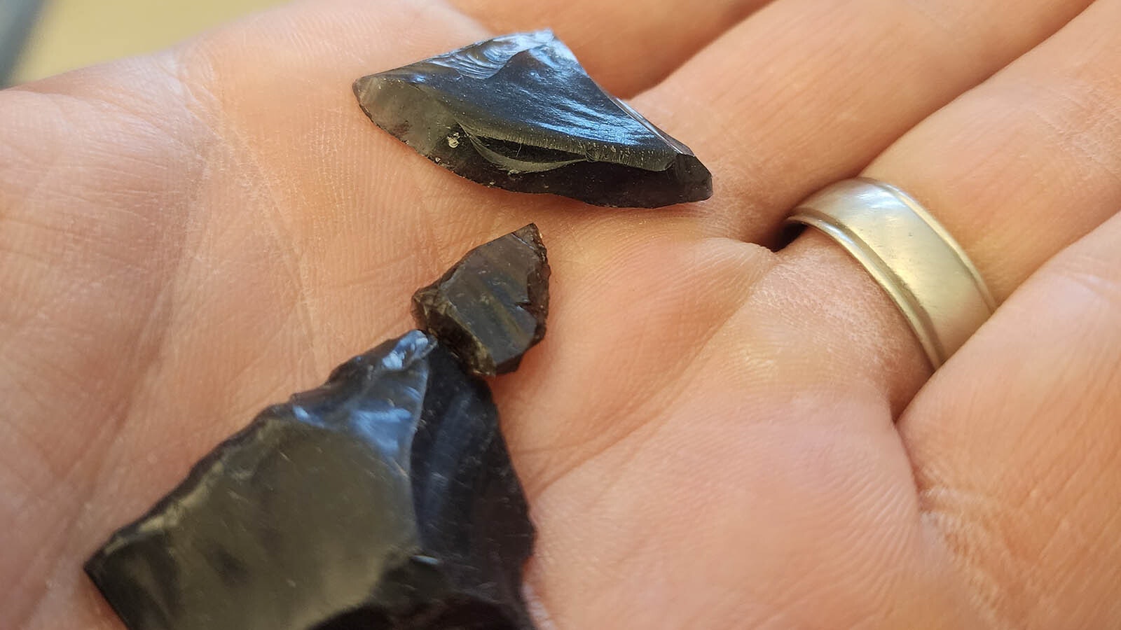 Using modern science, it was discovered that these obsidian flakes recovered during William Mulloy's 1960s excavations at Willow Springs were originally from Malad, Idaho.