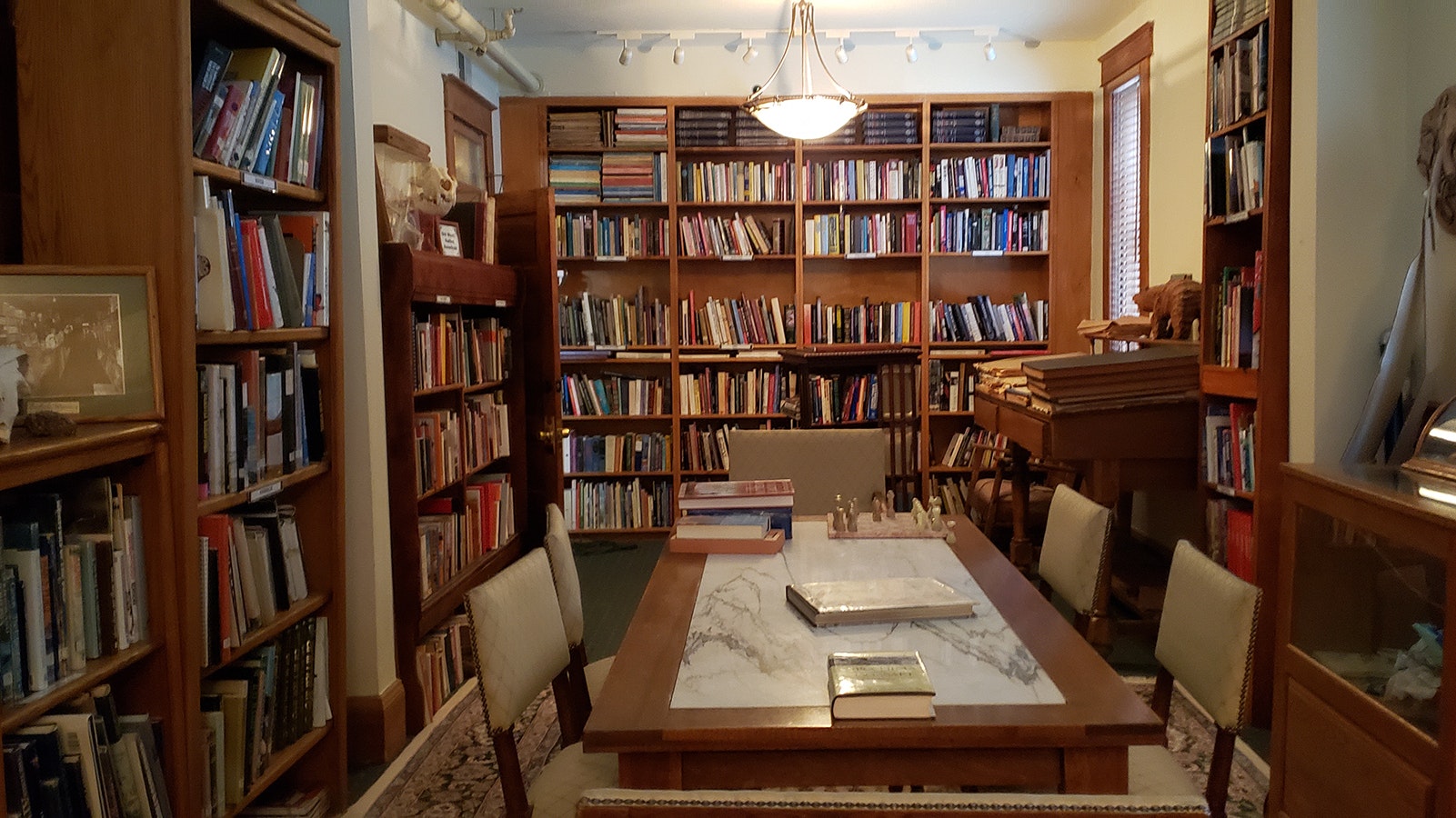 One of the gems of the stay is this vintage library filled with books and artifacts, including a large collection of vintage National Geographic magazines.