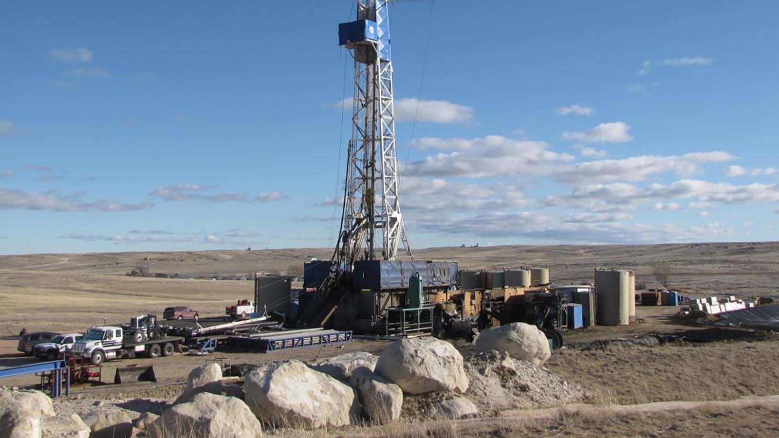 An oil rig on Bureau of Land Management land in Converse County, Wyoming.