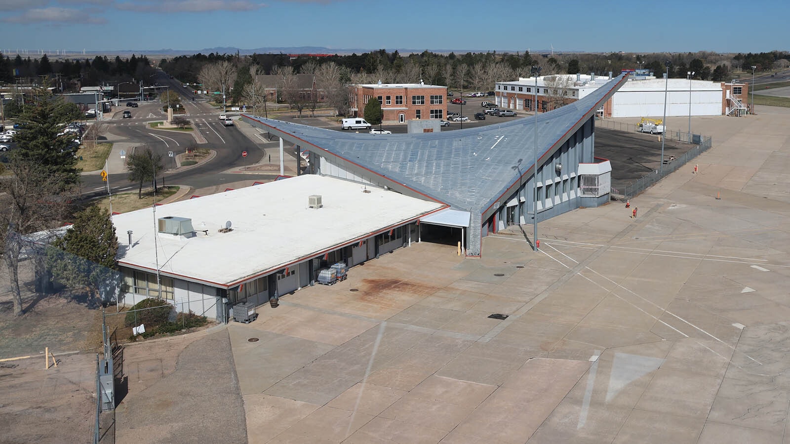 The roof on the 1960s-built Cheyenne air terminal resembles an airplane’s wings in flight.