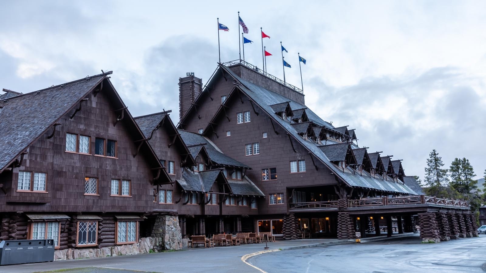 The Old Faithful Inn in Yellowstone National Park.