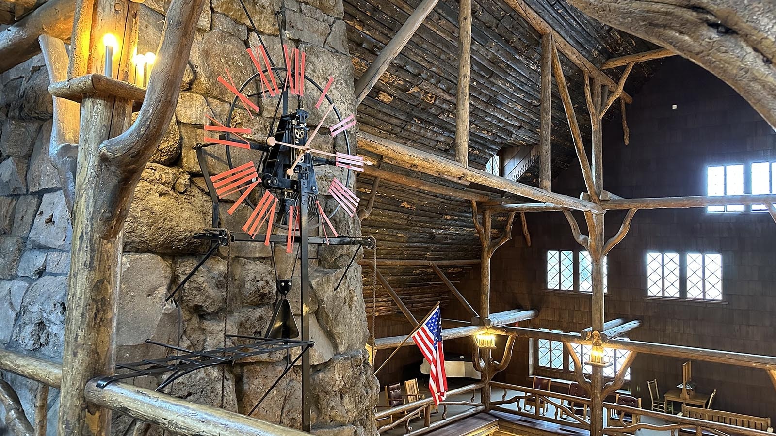 Old Faithful clock keeps time although the ghosts ignore the passage of years.