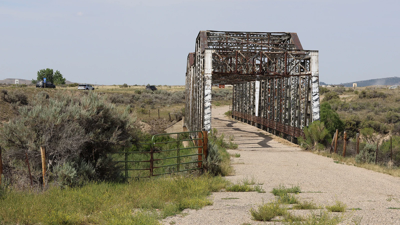 When originally built, the bridge was at a 45-degree angle to the highway.