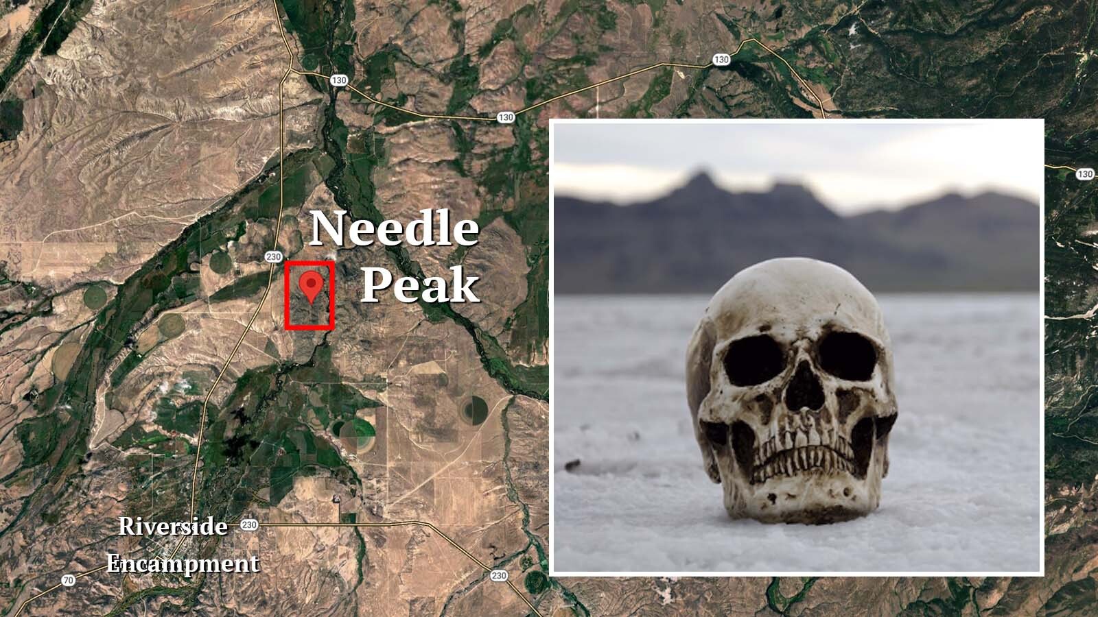 A rock hound found a human skull in a Carbon County cave Sunday, Oct. 13, 2025, prompting a sheriff’s investigation. Authorities say it may be decades old — or even date back to the 1800s — and are working with experts to identify it. Inset: File photo