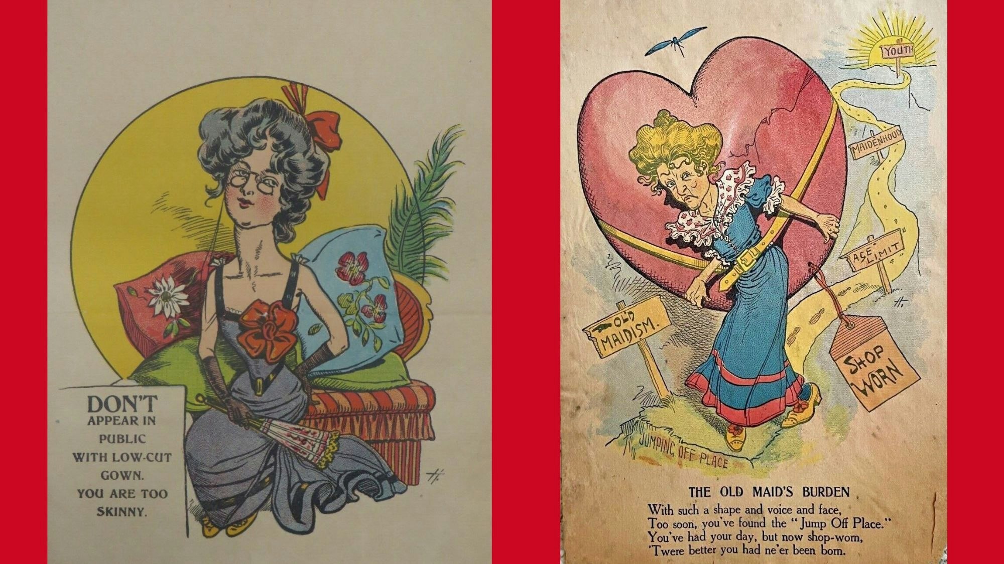 Comic Valentines were all the rage in the 1800s and early 1900s. These valentines were usually sent anonymously and could be considered spiteful. They were usually sent to either someone you hated or a friend you were making fun of.