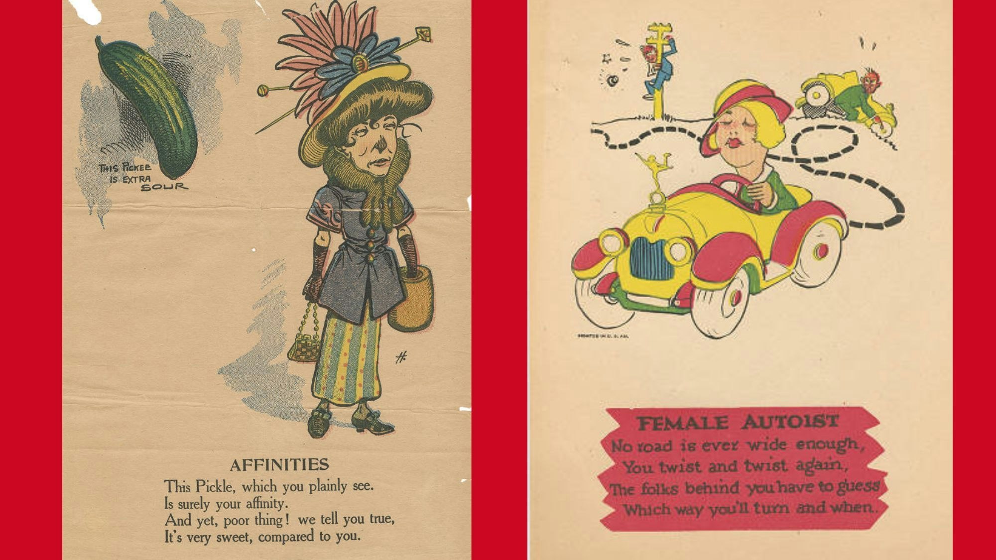 Comic Valentines were all the rage in the 1800s and early 1900s. These valentines were usually sent anonymously and could be considered spiteful. They were usually sent to either someone you hated or a friend you were making fun of.