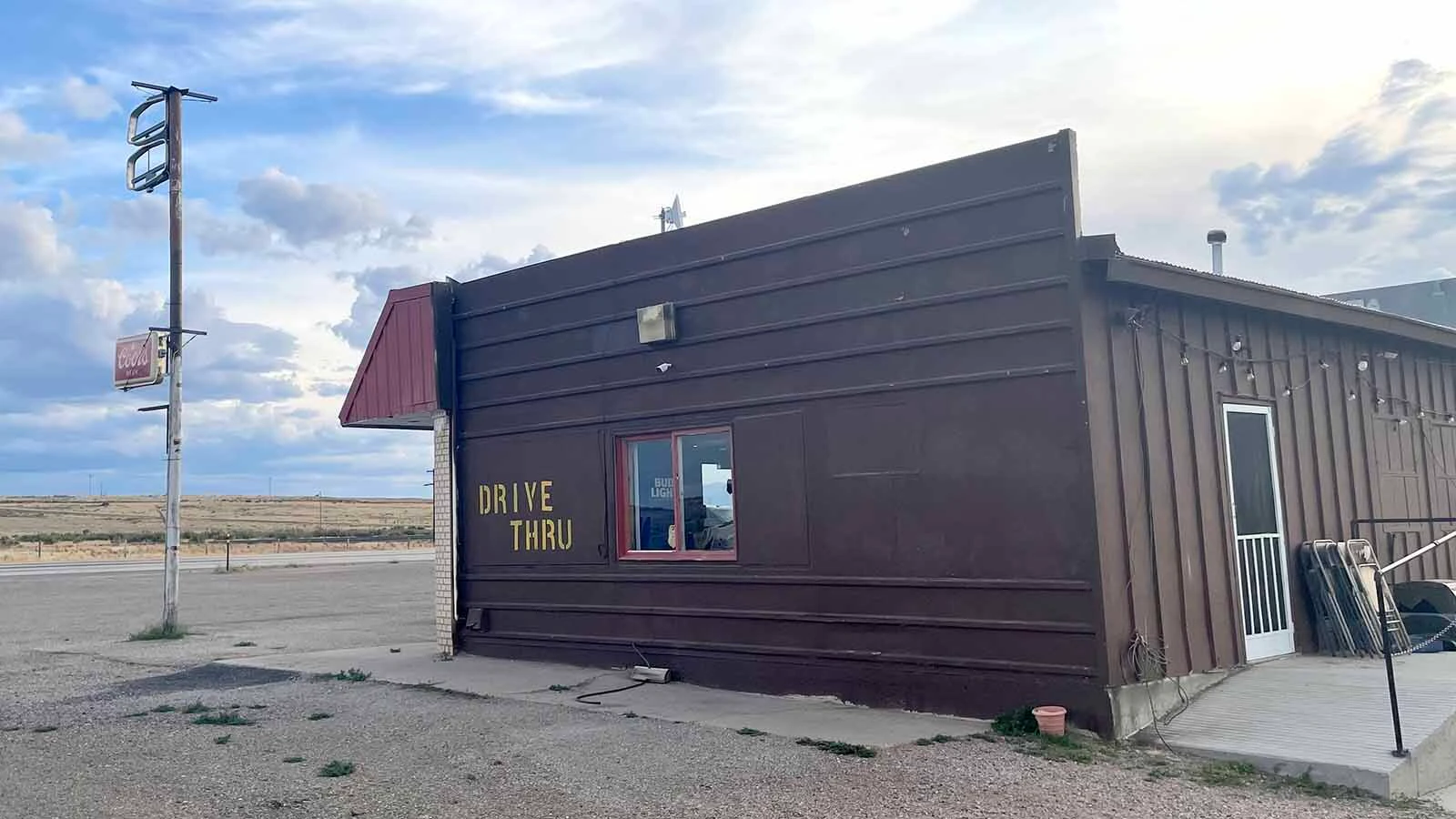 For those who don't stop in, there's a drive-thru at Old West Bar in Medicine Bow, Wyoming.