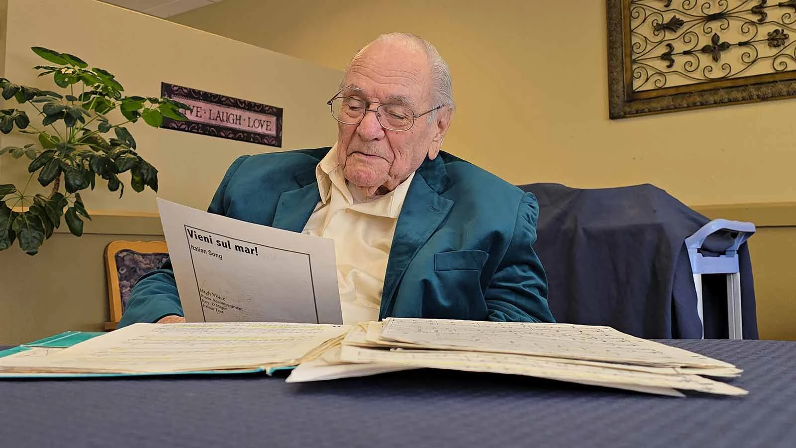 Rick French singing an Italian aria at Granite Rehabilitation and Wellness in Cheyenne. French, who is 95, has sung for his supper from New York to Rome. He did his last public performance at L'Osteria Mondello in Cheyenne, proving you're never too old to sing your heart out.