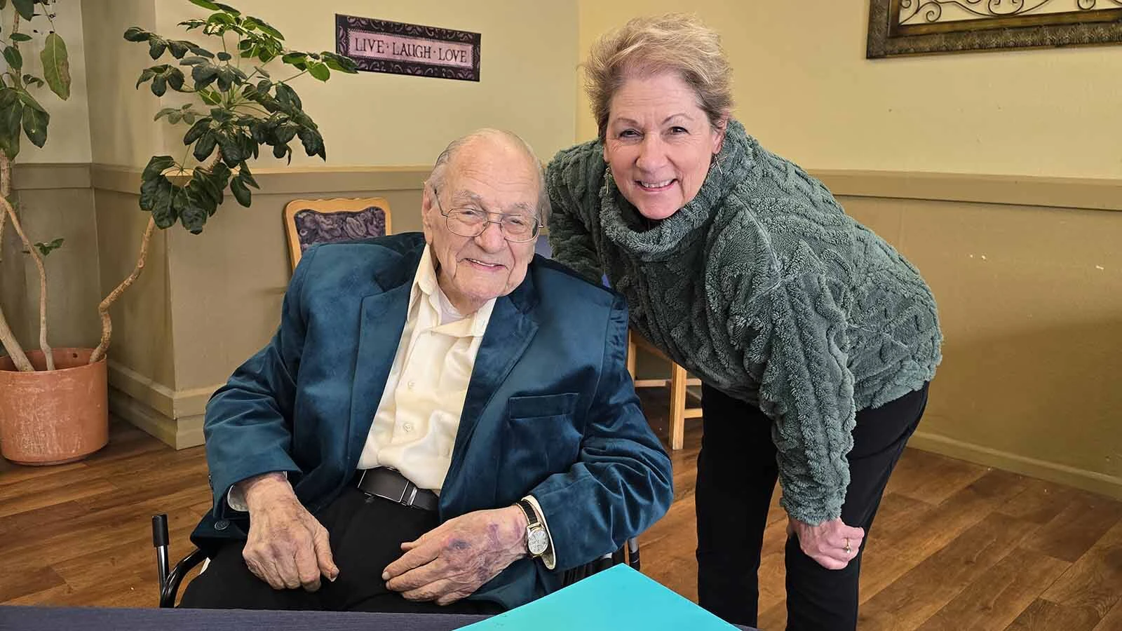 Rick French, all dressed up to sing opera, with his daughter, Beth Warntz.