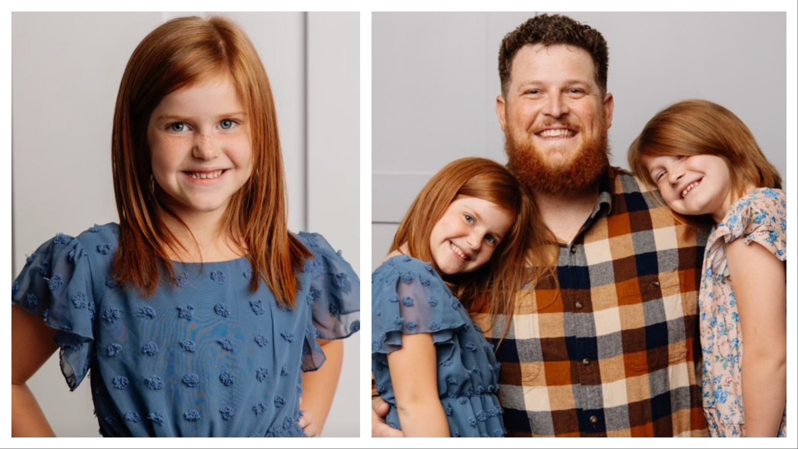 Quinn Blackmer with his two daughters Brailey, right, and Olivia. Both were shot Monday, Feb. 10, 2025. Brailey, 9, died, while Olivia, 7, at left, has died after fighting for her life in a Salt Lake City hospital for nearly a week.