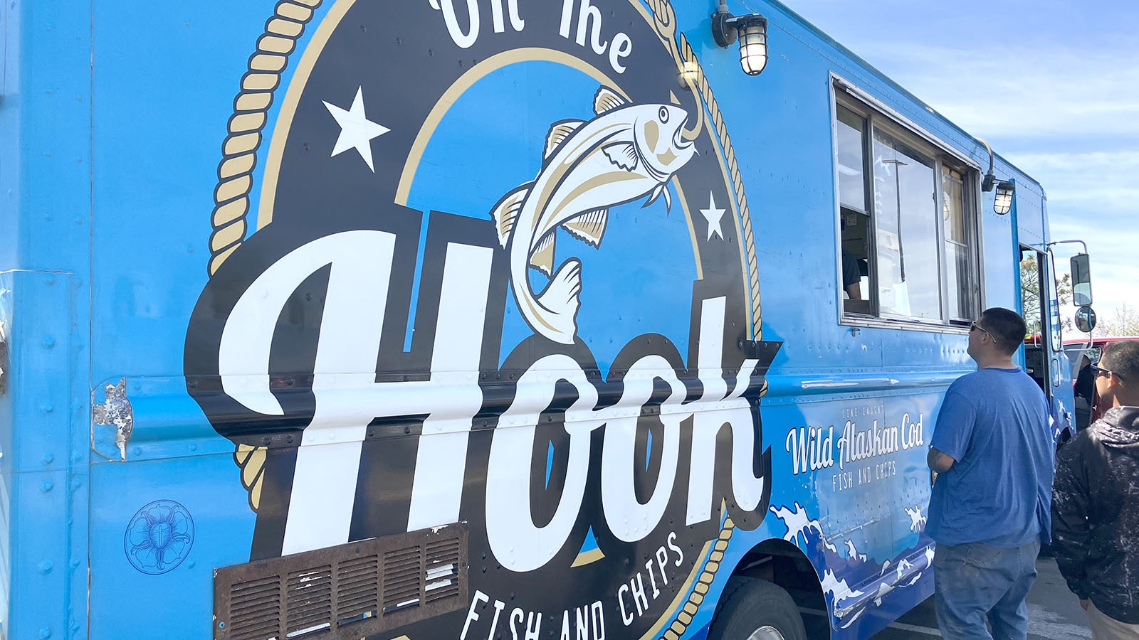 The On the Hook Fish And Chips truck was doing a brisk business parked on the east side of Casper on Monday.