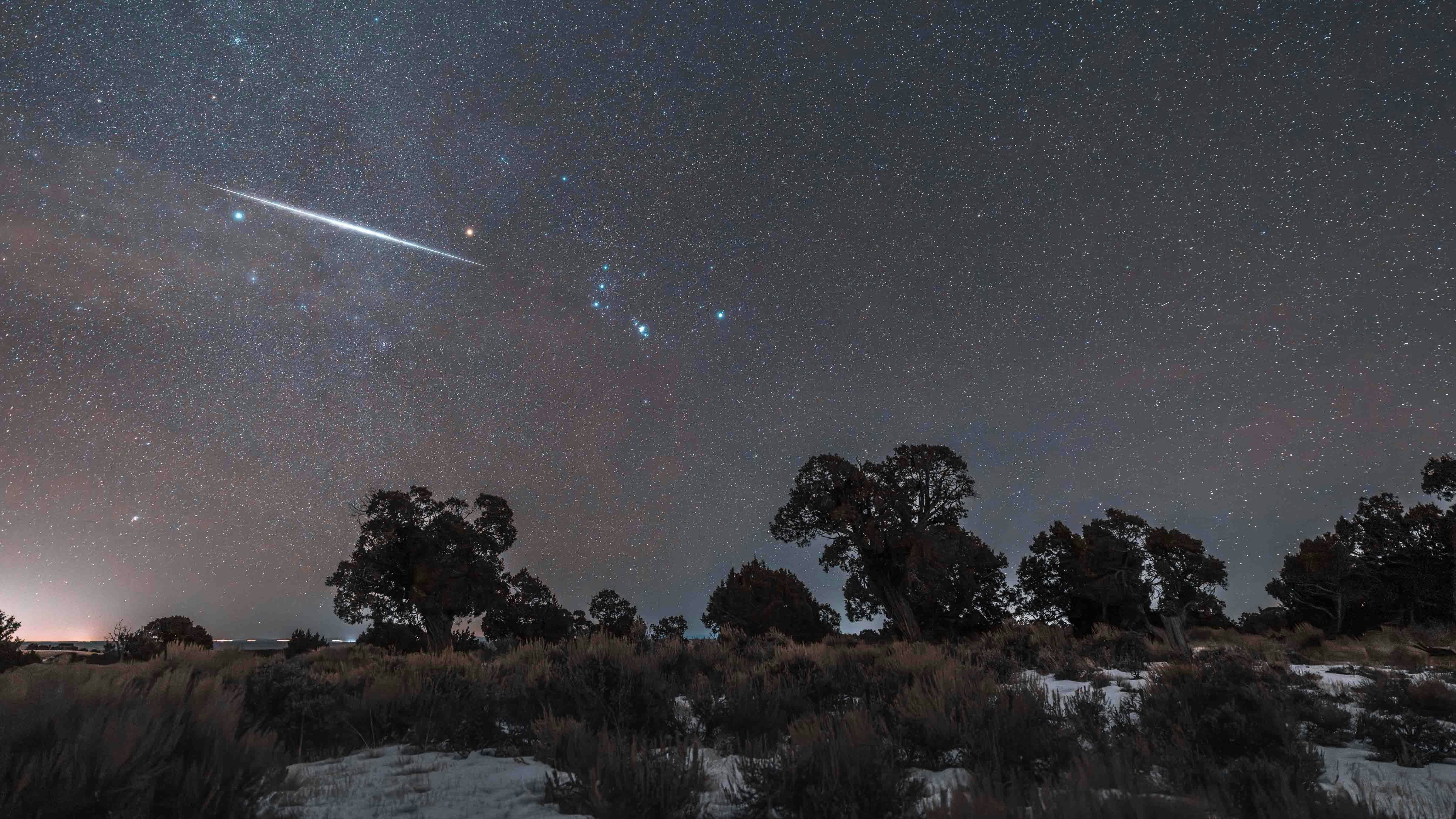Geminid meteor shower near Carter, Wyoming on Dec 14, 2023