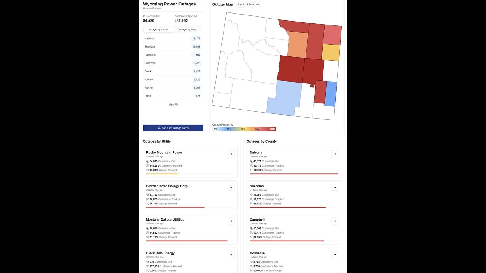 Outage map 1 11 13 25