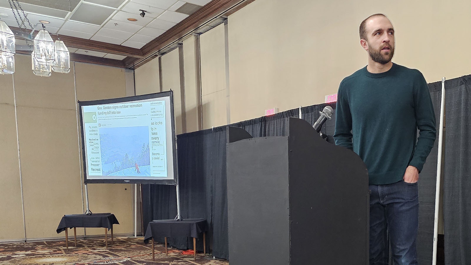Chris Perkins with national think tank Outdoor Recreation Roundtable was a keynote speaker during the Wyoming Outdoor Summit in Casper this week.