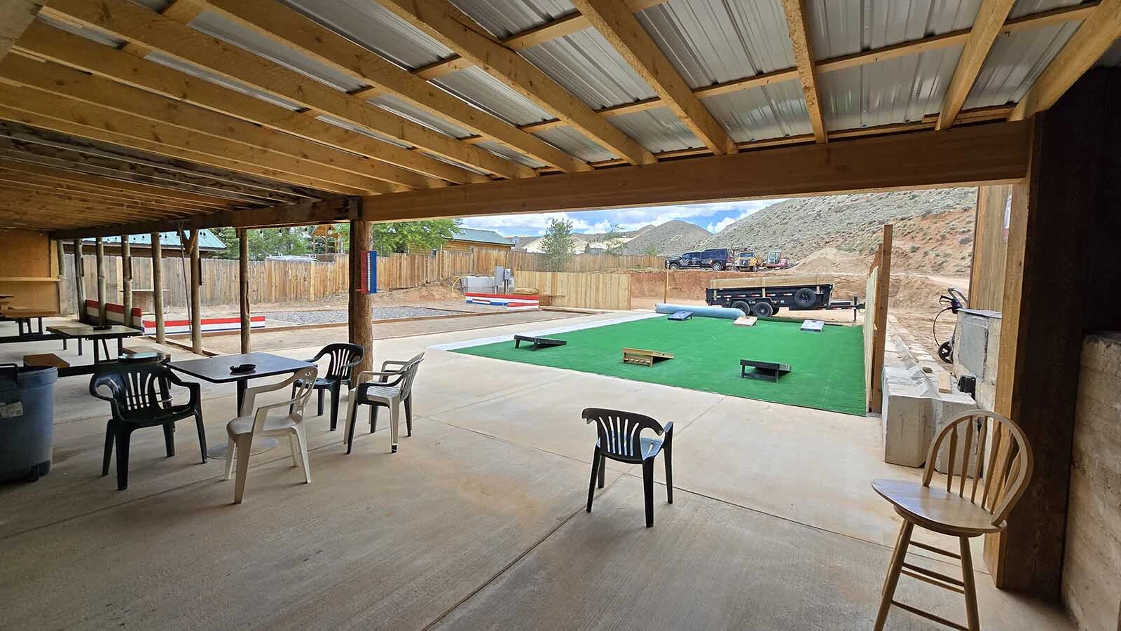 A backyard play area is one of the first areas Ben Barto worked on for his renovation at the former Outlaw Bar in Dubois.