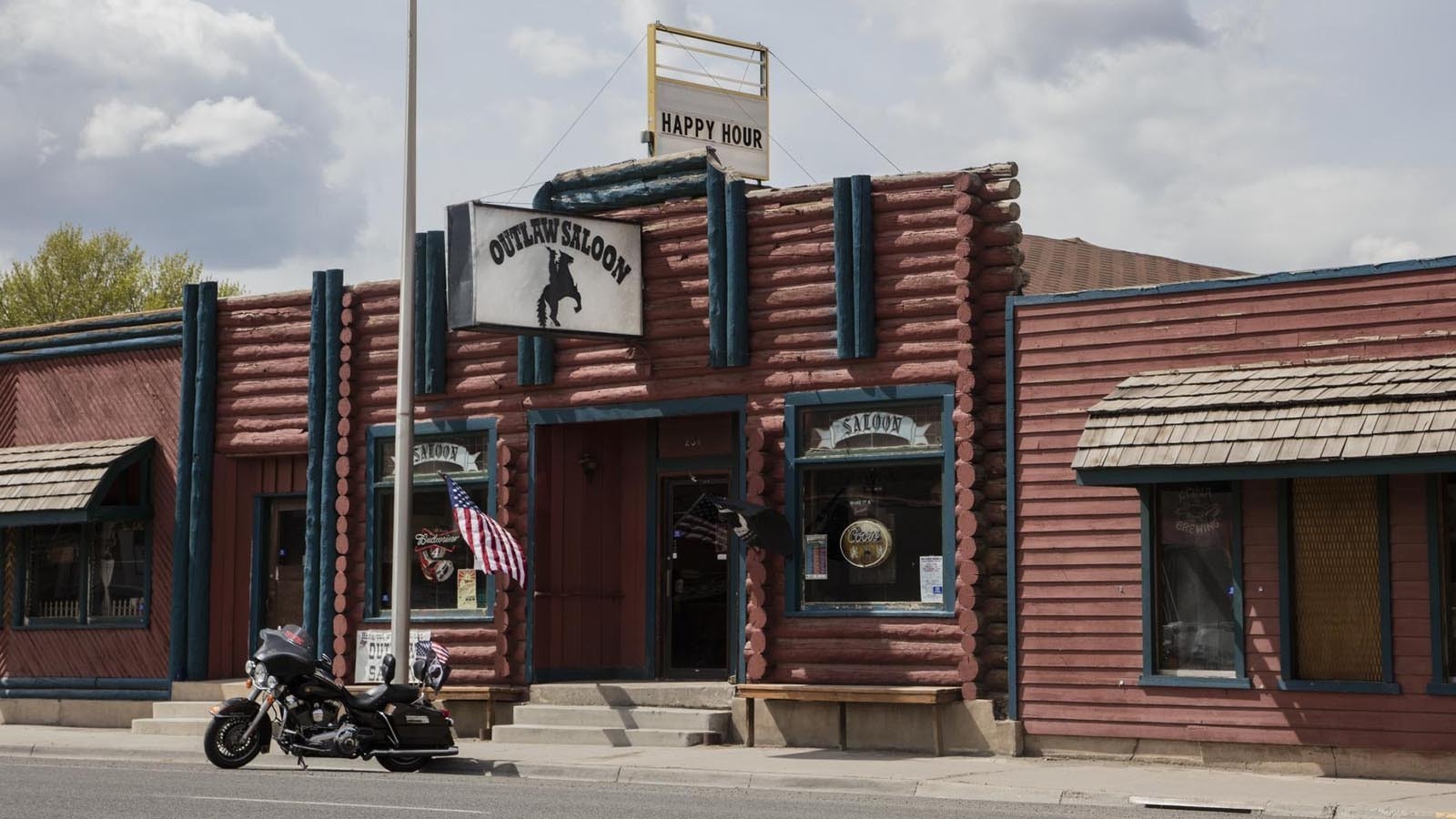 Outlaw Saloon with requisite bike out front.