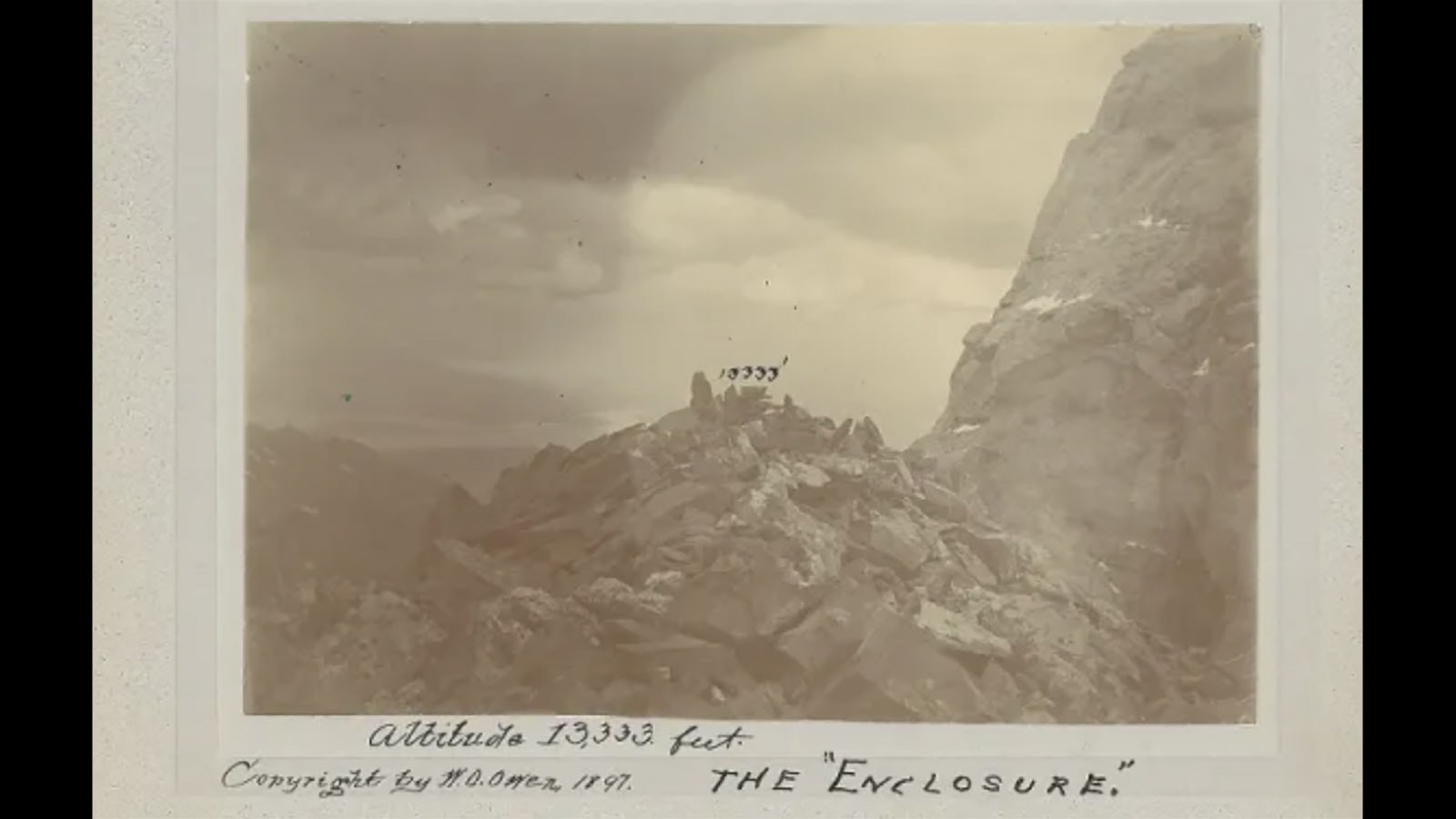 William Owen's photo of the Enclosure on Grand Teton.