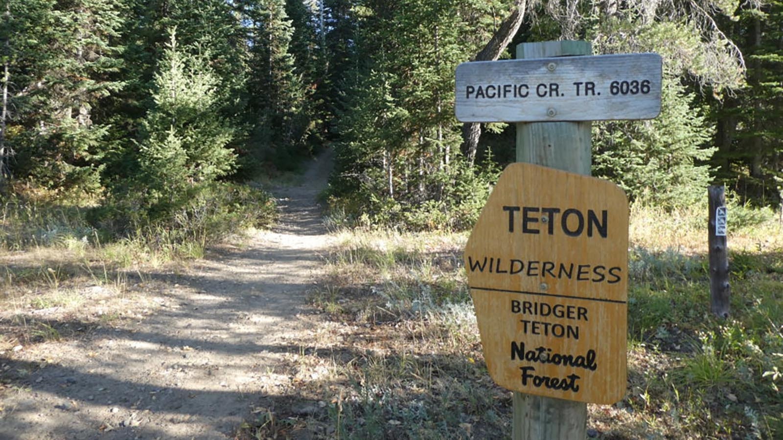 The trailhead for the Pacific Creek Trail in the Bridger-Teton National Forest.