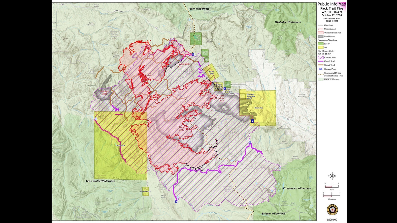 Pack Trail Fire map 10 22 24