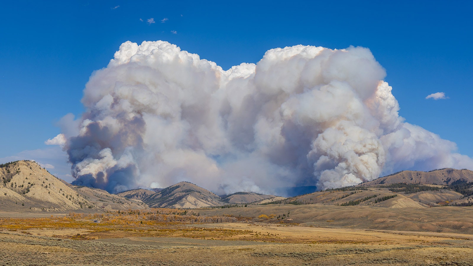 View of the Fish Creek and Pack Trail fire area from the Gros Ventre.