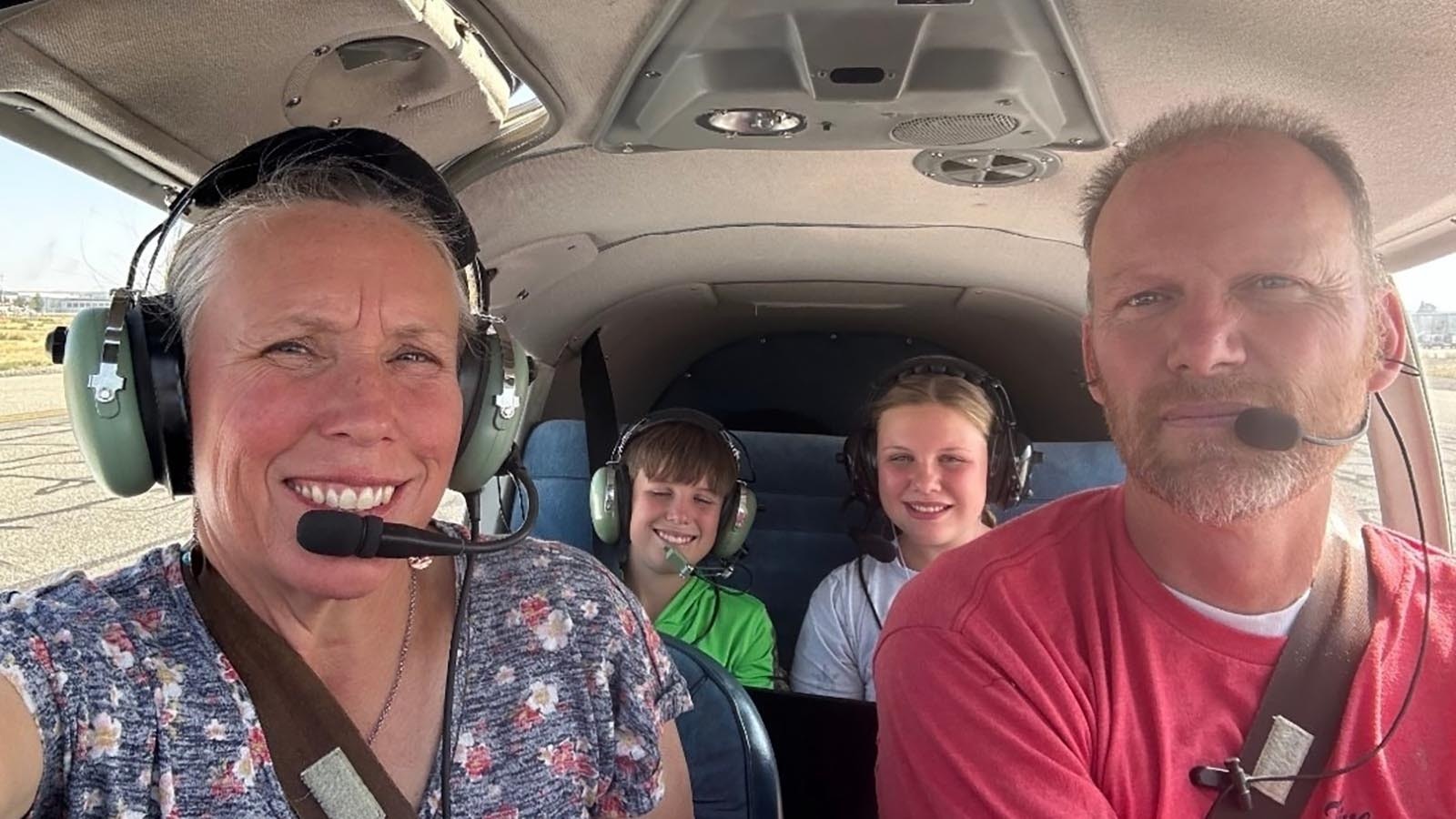 Federal investigators are digging into what led to the Monday, Sept. 1, 2025, crash of a small plane in Sheridan County that killed a 13-year-old girl and injured her parents and brother. Amelia, rear right, was killed, while her brother Aeron, 11, mother Cindy and father Earl were injured.