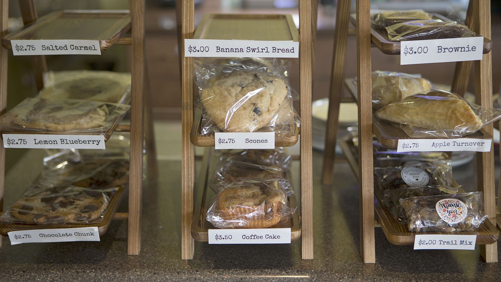 Pardners Cafe offers a variety of baked goods including cookies, scores, breads and brownies.