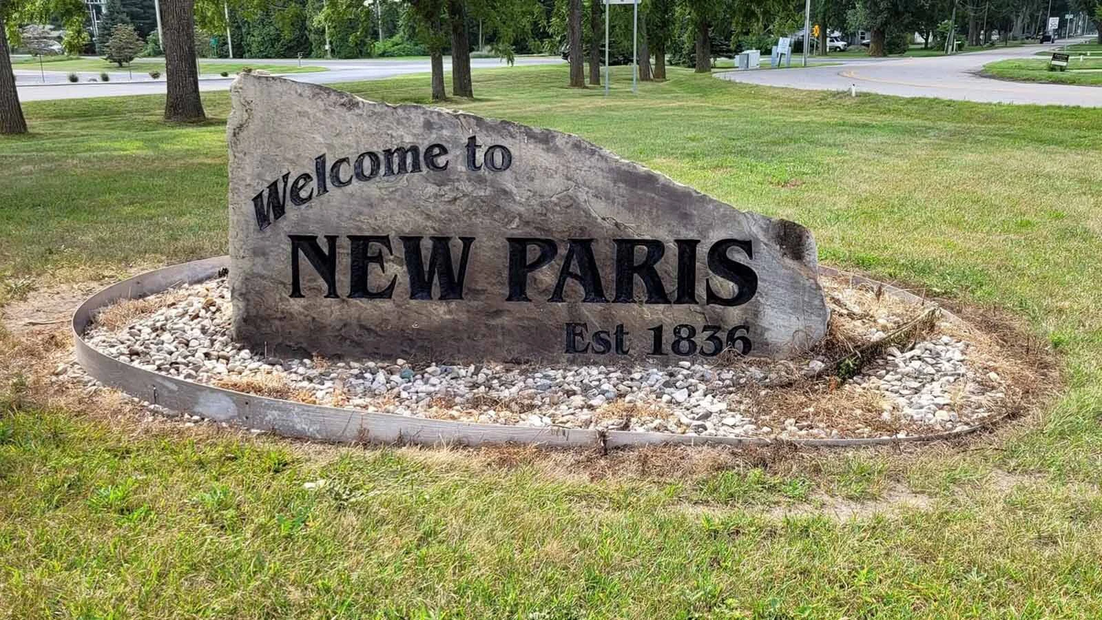 In New Paris, Indiana, Marvin and Ann Robinson said the people were friendly when they shared their mission of visiting every Paris town in America.