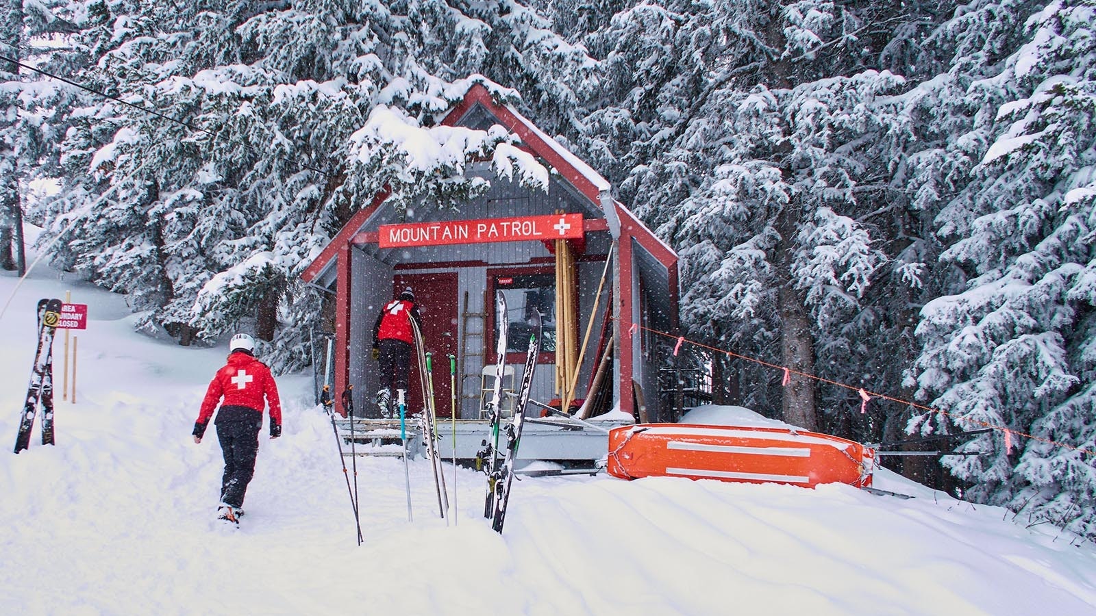 Members of the Ski Patrol are walking in the Mountain Patrol Station Hut on the slope in Park City, Utah, in this 2015 file photo.