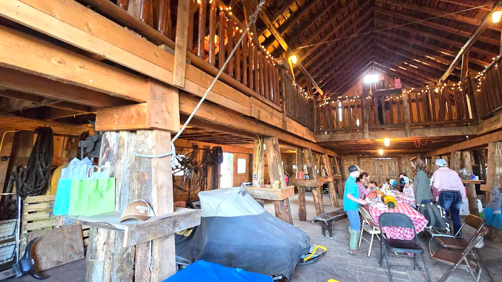 The inside of the Double Rafter Ranch's barn is sturdy, old-world construction dating back to the late 1880s to 1890s.