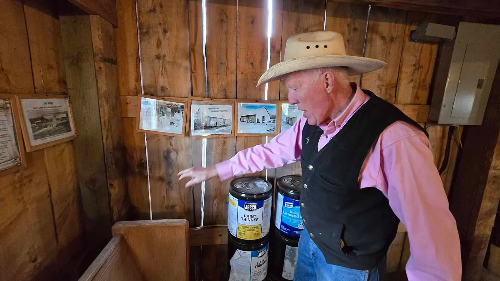 Krayton Kerns talks about efforts to restore the barn and other structures at the Double Rafter Ranch.