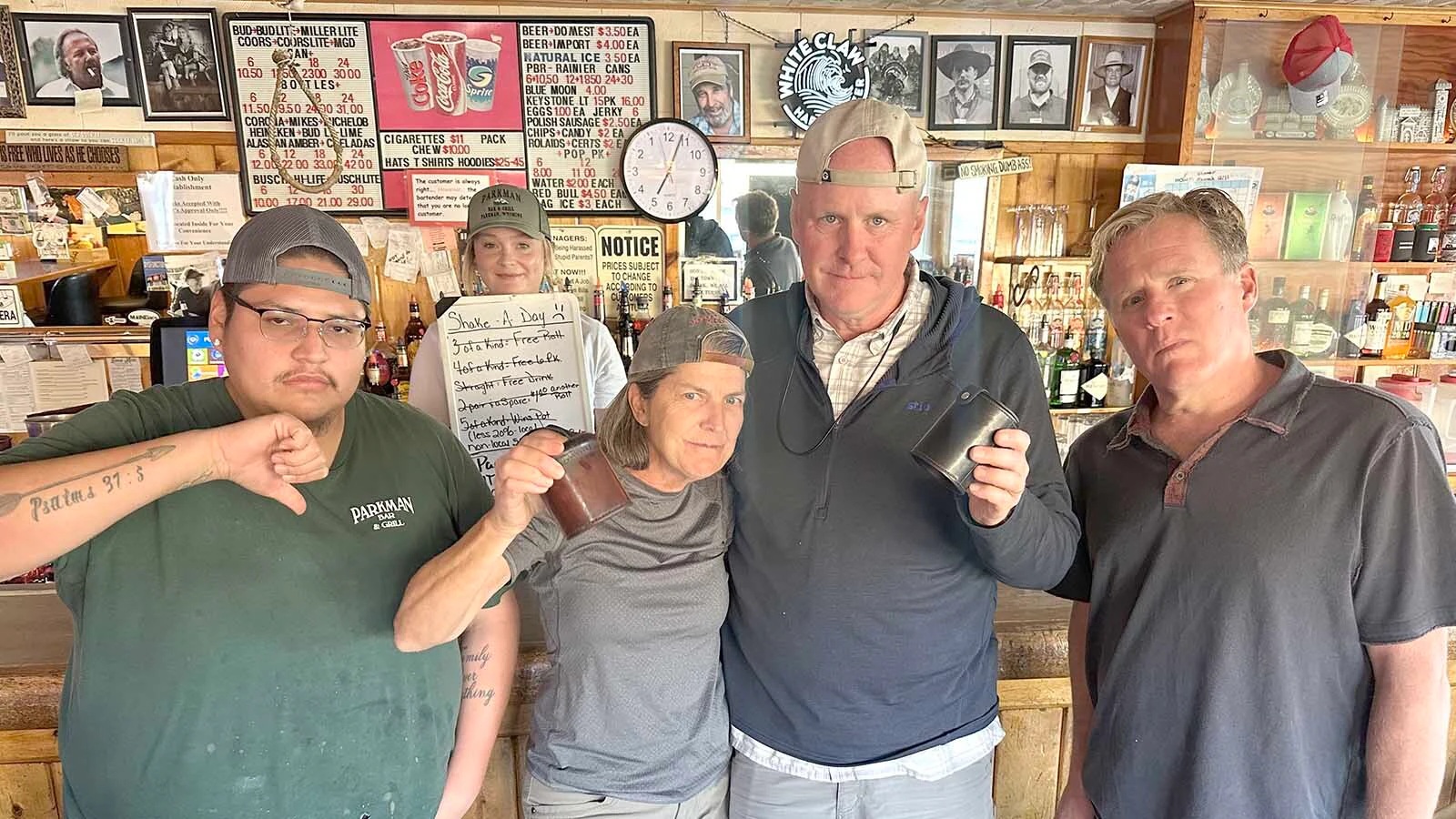 Bar patrons at Parkman Bar and Grill lament farewell to shake a day, as state gambling laws tighten.