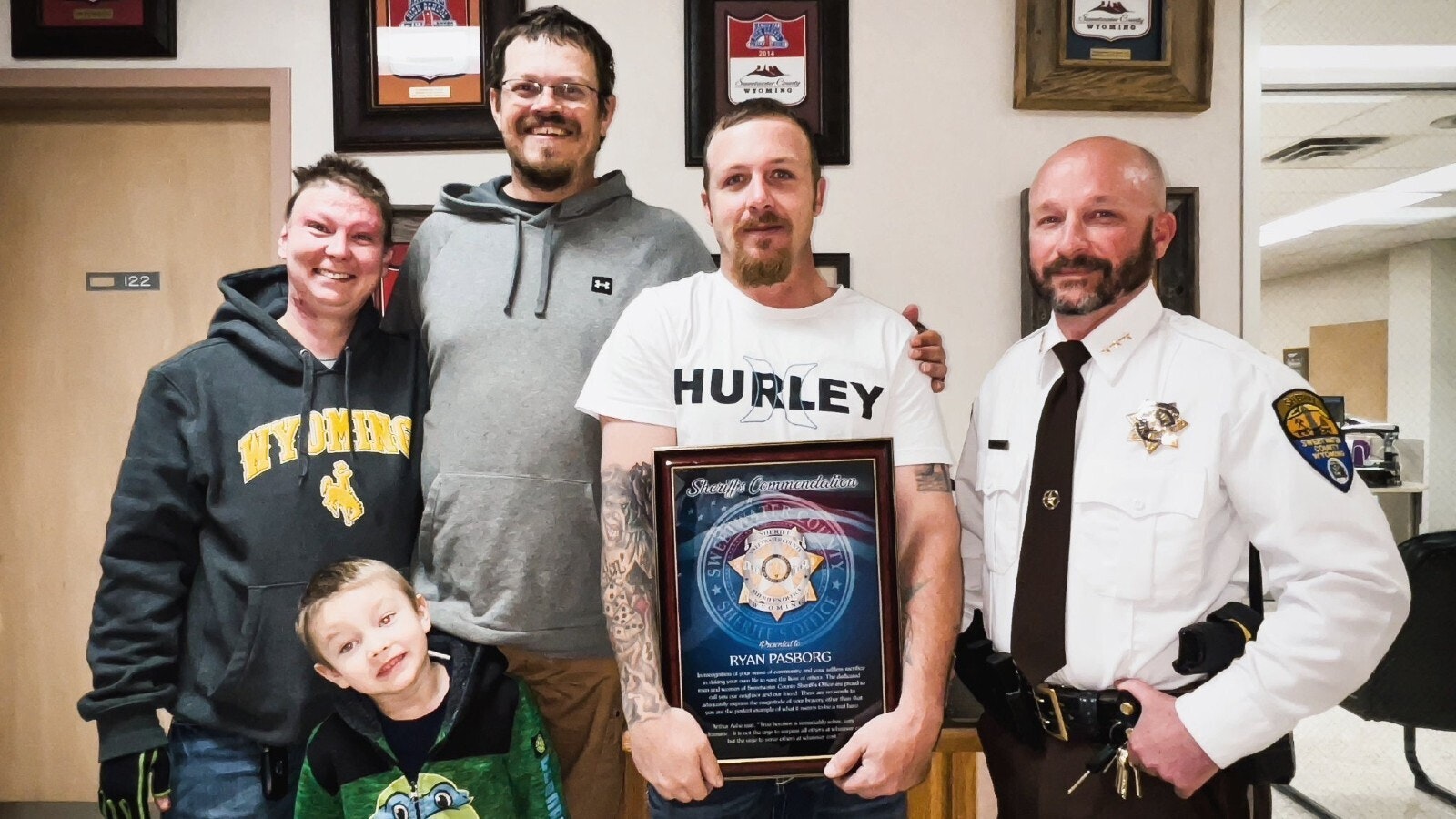 Ryan Pasborg was honored by the Sweetwater County Sheriff's Office after saving a woman and her child from a burning trailer. He's now also been recognized with the Carnegie Medal, North America's highest civilian honor for heroism.