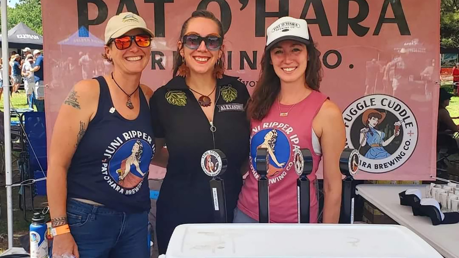 Silent partner Ariel Fishman, from left, Alexandria Cain and Norfleet Gifford at Cody's annual Yellowstone Beer Fest.
