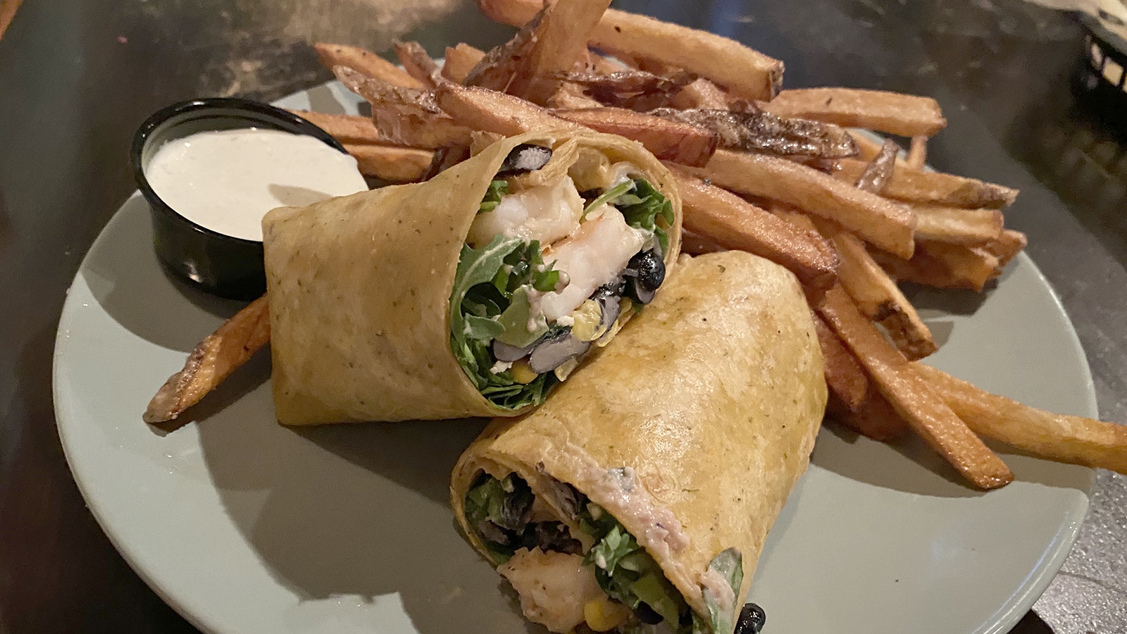 The shrimp wrap is a new addition to the winter menu.