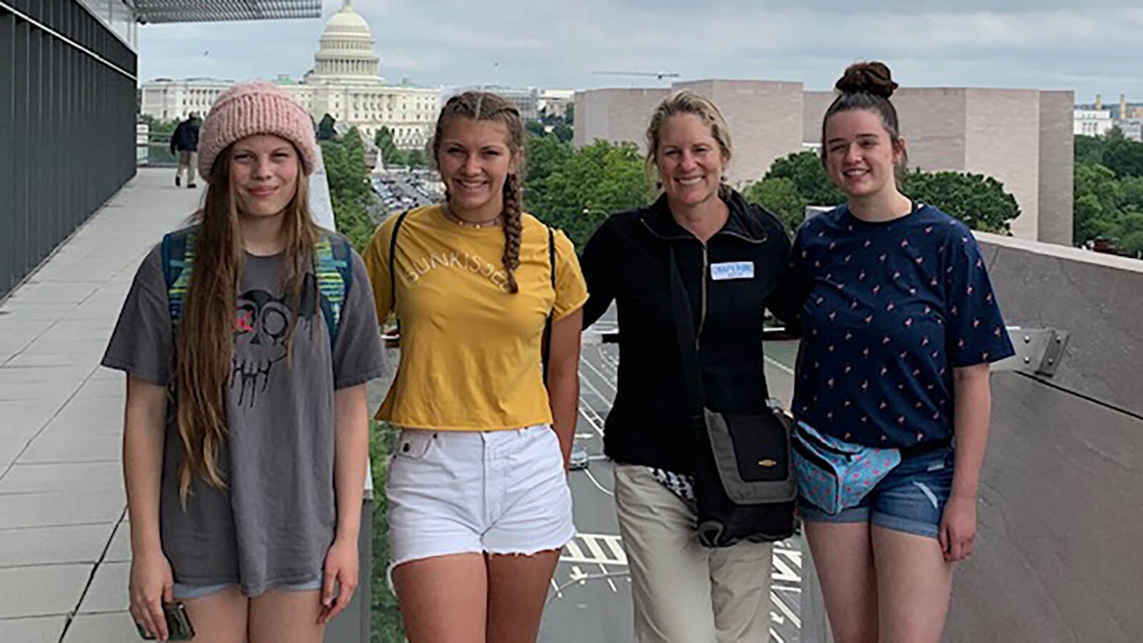 Paula Volker and students at the history competition in Washington, DC