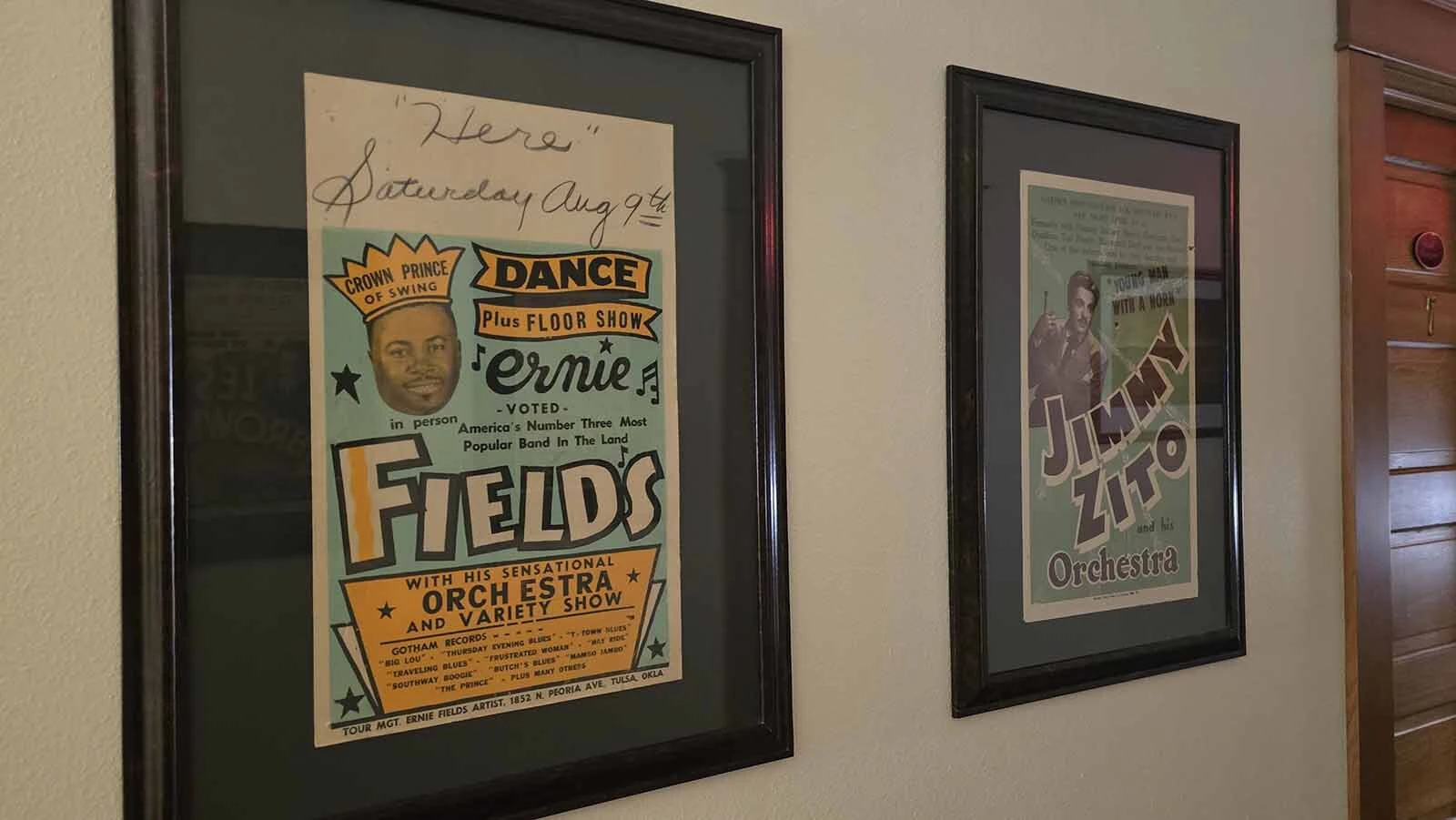 Elk Mountain was once a multi-state entertainment mecca, where world-famous musicians played to raucous crowds on a legendary bouncing floor at a place called Garden Spot Pavilion. These posters, hanging up in the Elk Mountain Hotel, are among the musicians who played there during the big band era.